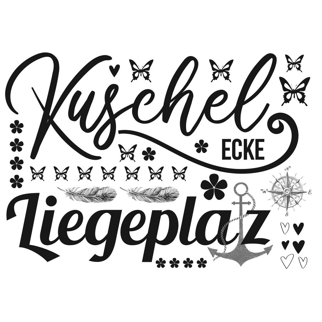 Dekosticker Sprüche schwarz B/L: ca. 50x70 cm 2 tlg. günstig online kaufen