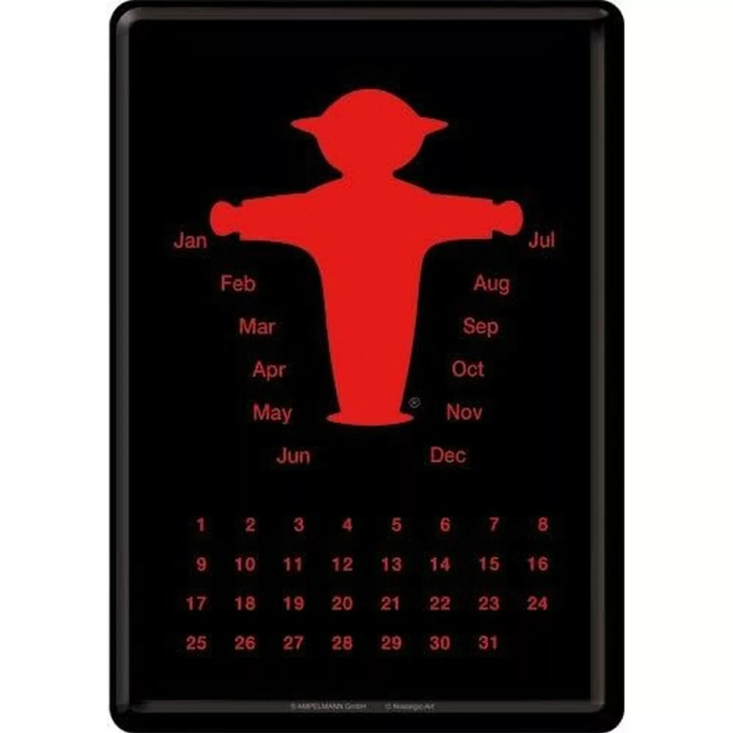 Nostalgic-Art Blechpostkarte/Tischkalender - Ampelmann rot günstig online kaufen