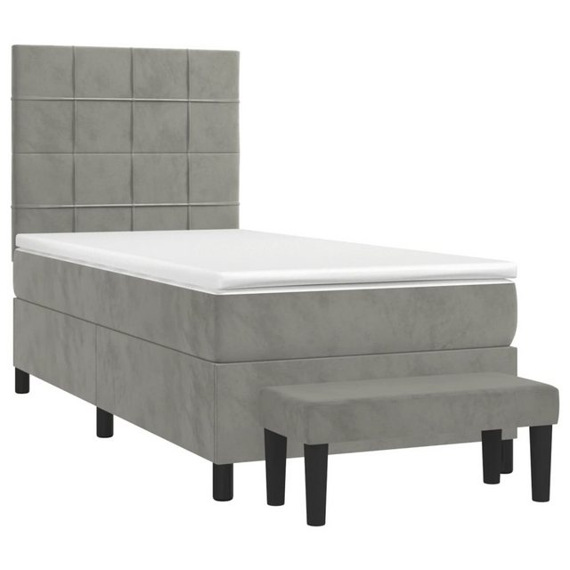 vidaXL Boxspringbett Boxspringbett mit Matratze Dunkelgrau 100x200 cm Samt günstig online kaufen