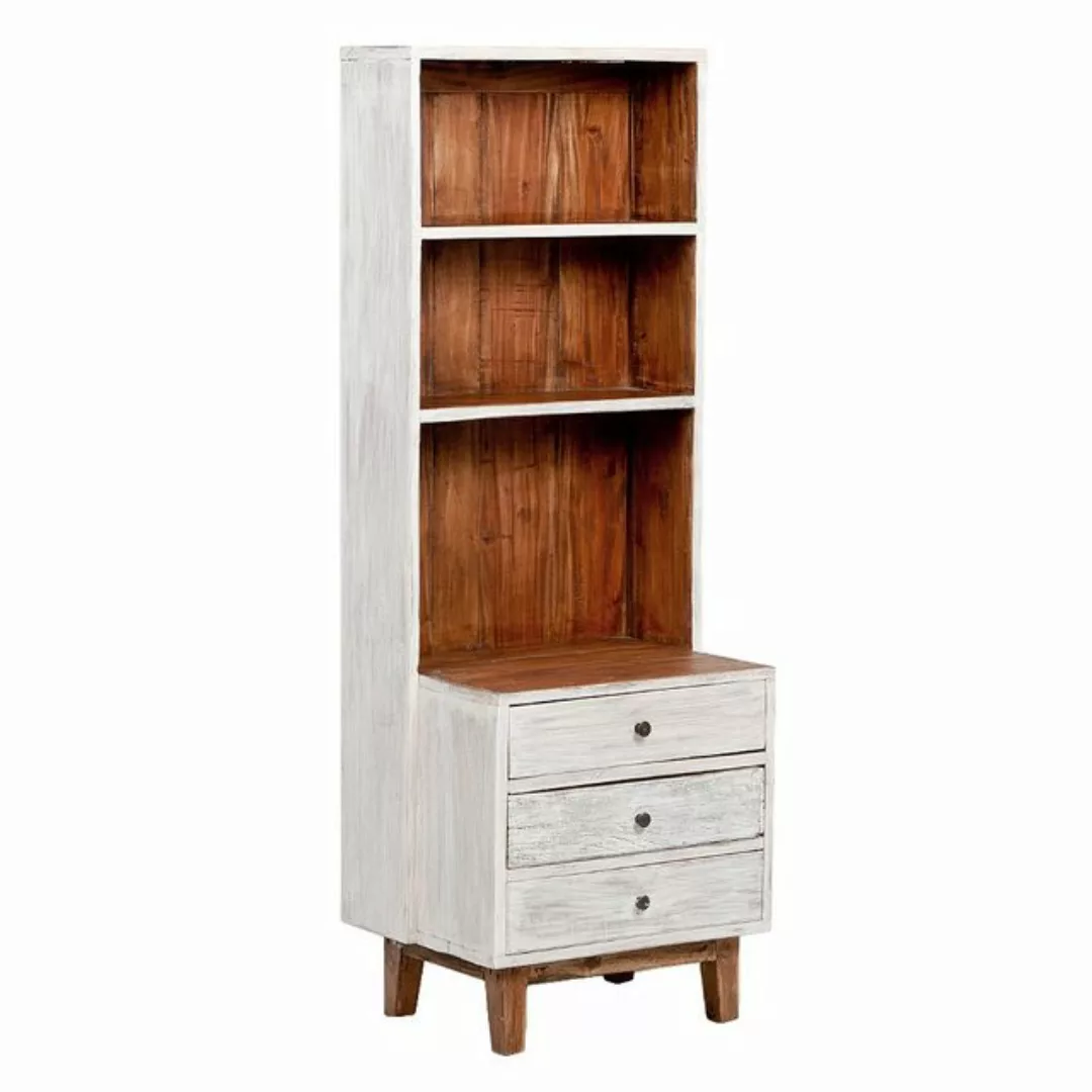 LebensWohnArt Mehrzweckschrank Mahagoni Standregal INDO White Wash ca. H150 günstig online kaufen