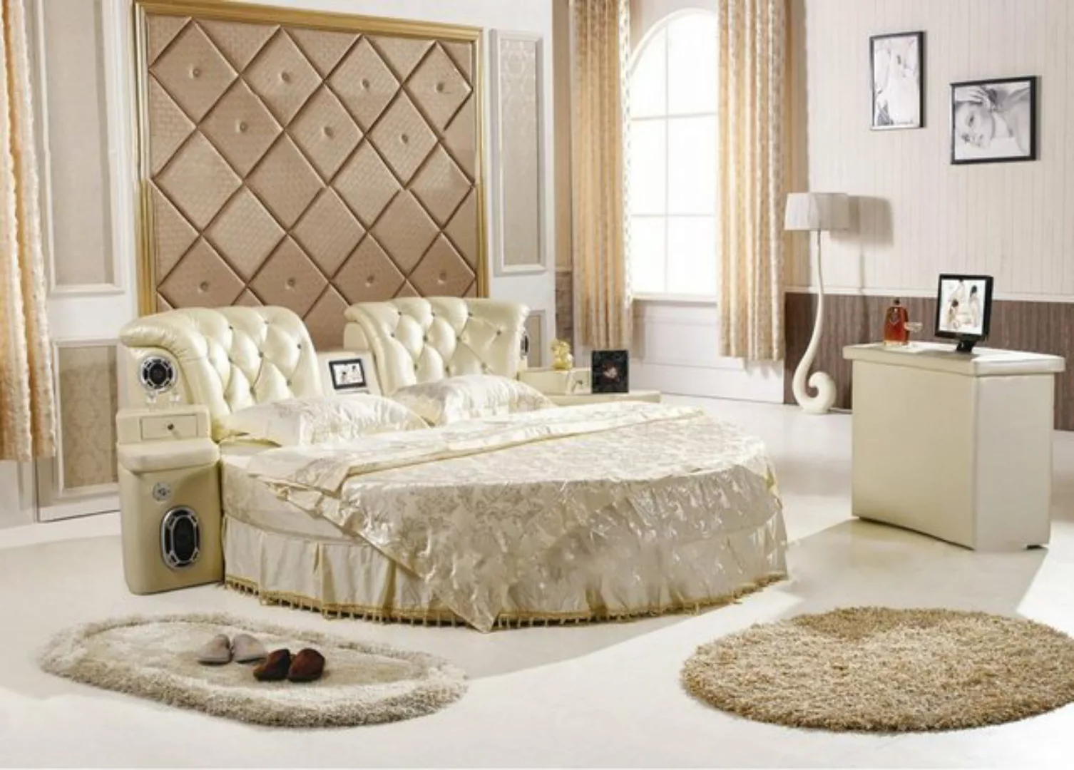 JVmoebel Bett Rundes Bett Design Betten Doppel Luxus Hotel Gestell Schlaf Z günstig online kaufen