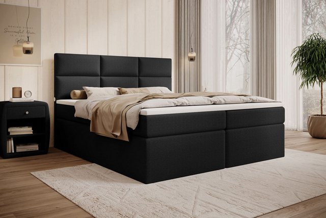 Luxusbetten24 Boxspringbett Carito Bouclé, mit USB-Anschluss und Stauraum günstig online kaufen