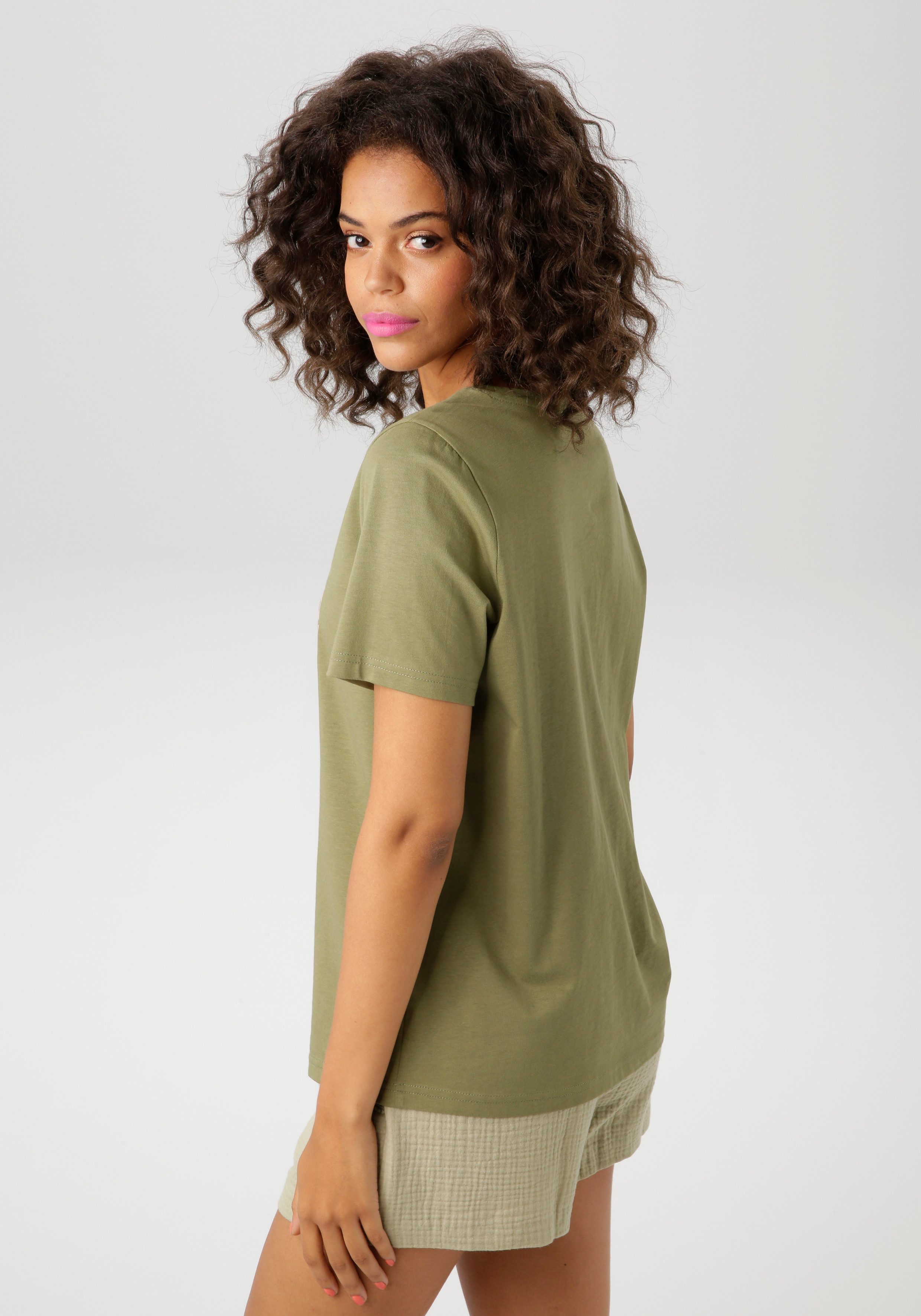Aniston CASUAL T-Shirt mit farbharmonischen Frontprint günstig online kaufen