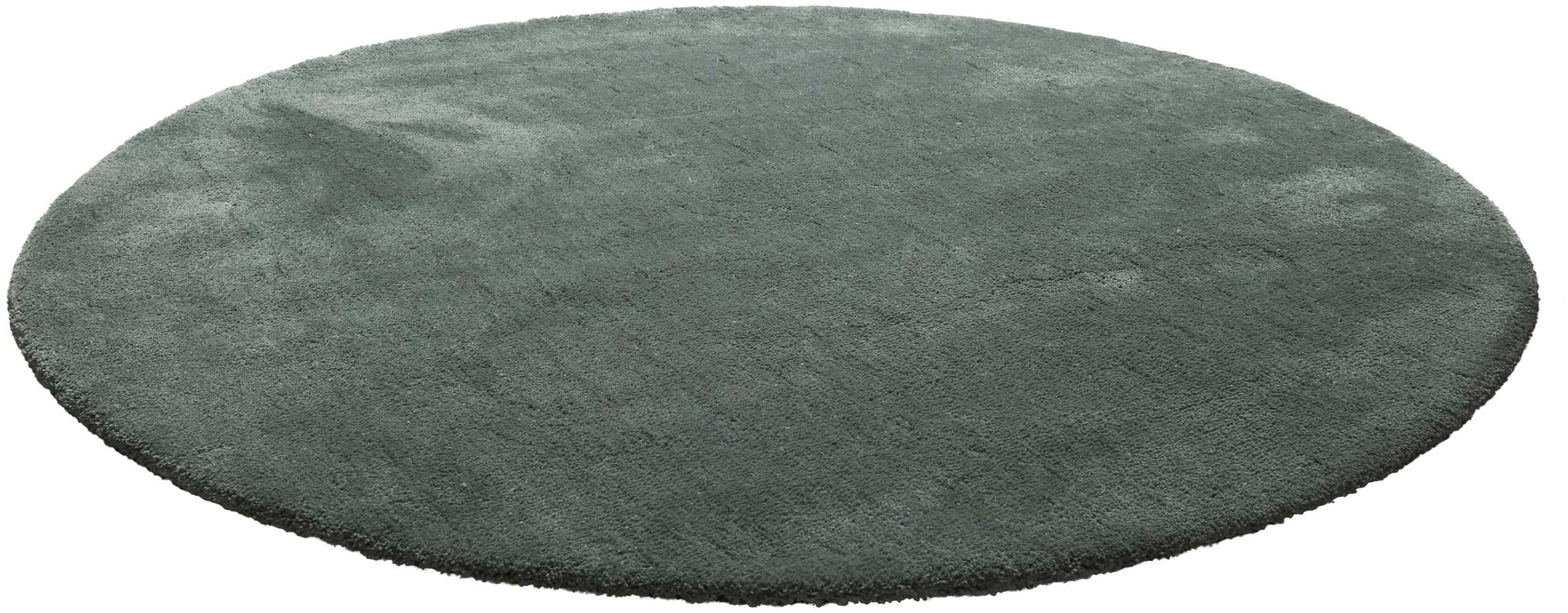 Homie Living Teppich »Pisa«, rund, 25 mm Höhe, Hochflor, Microfaser, uni, w günstig online kaufen