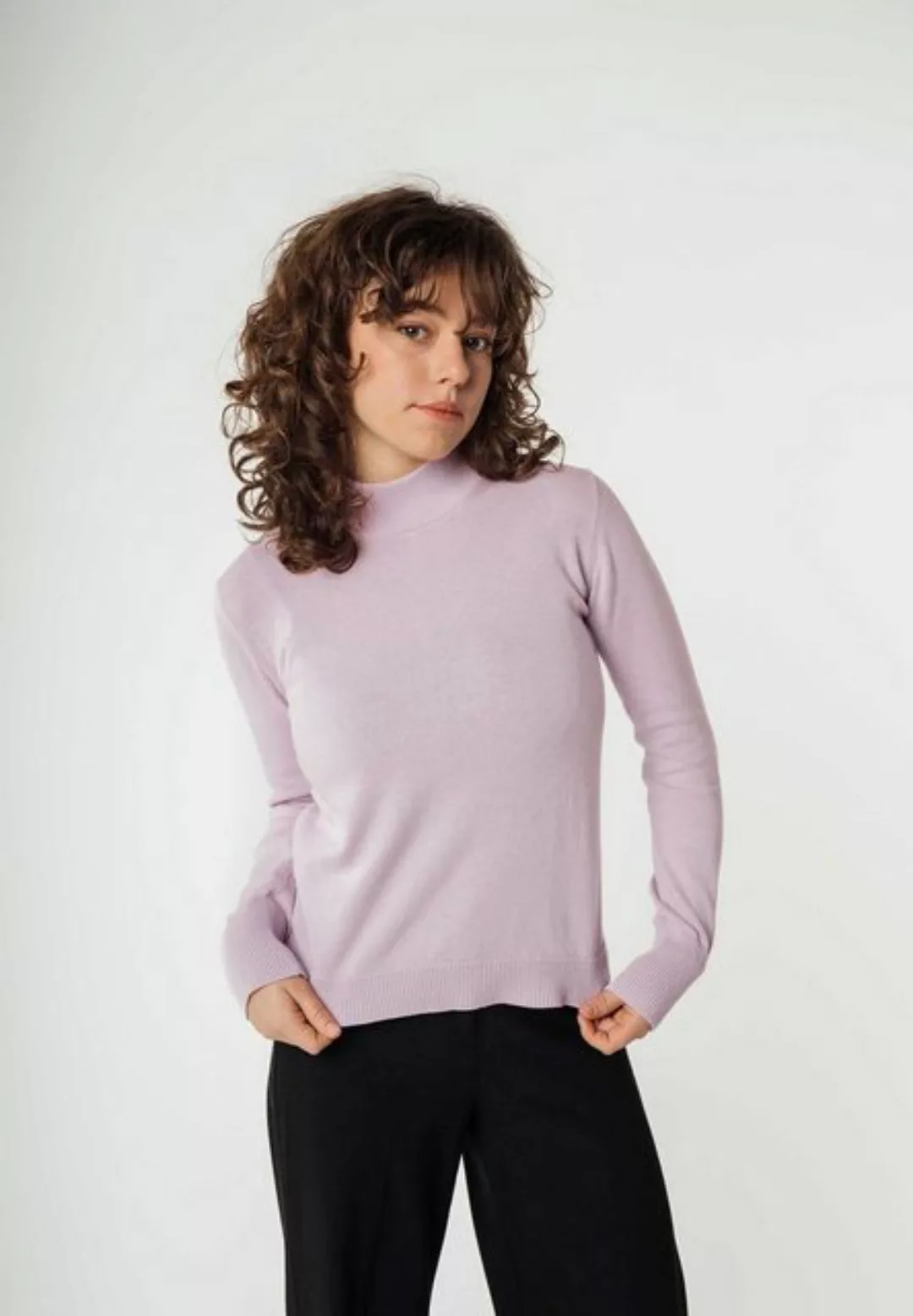 MELA Strickpullover Damen Feinstrick-Pullover SADA Rippbündchen günstig online kaufen