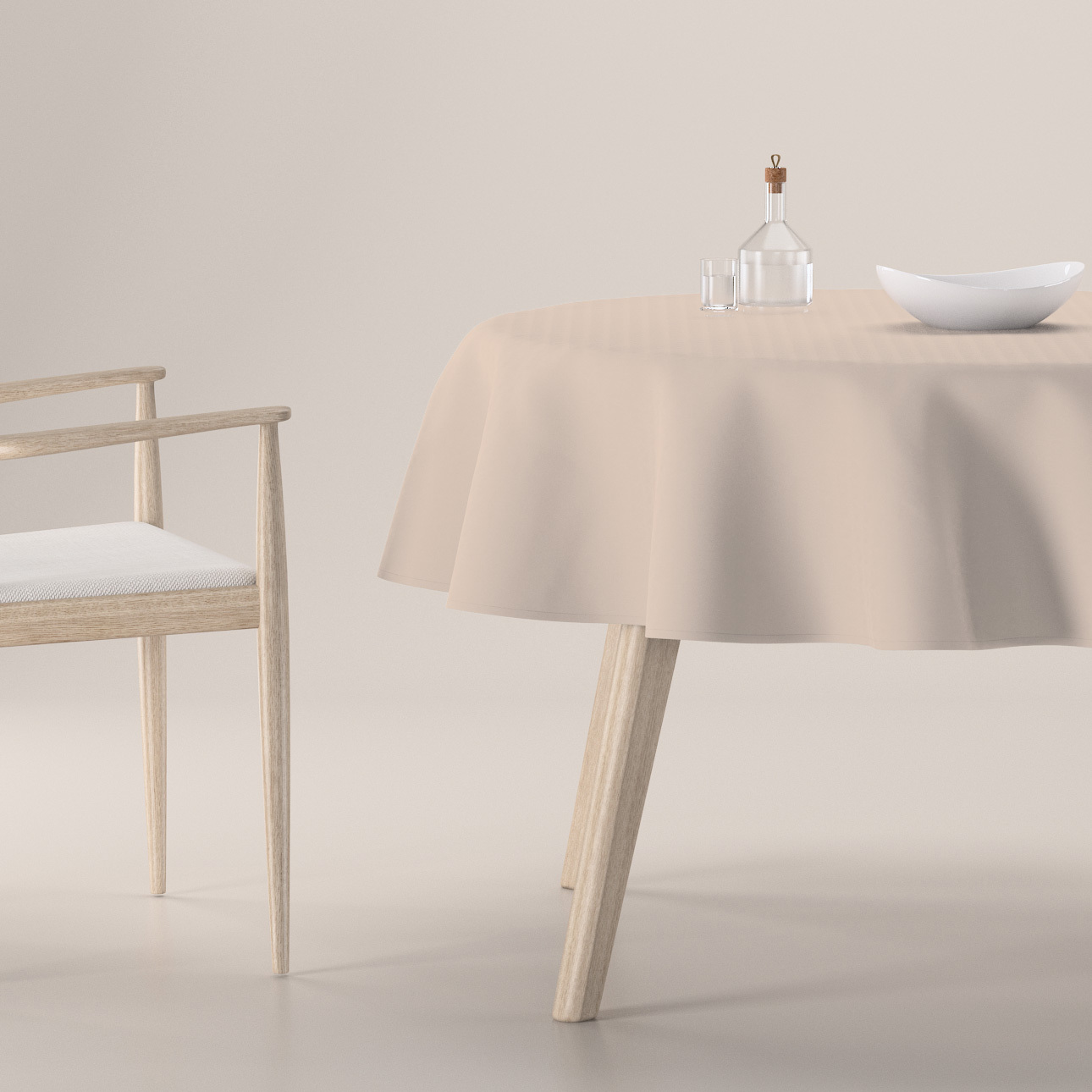 Runde Tischdecke, hellbeige, Crema (144-65) günstig online kaufen