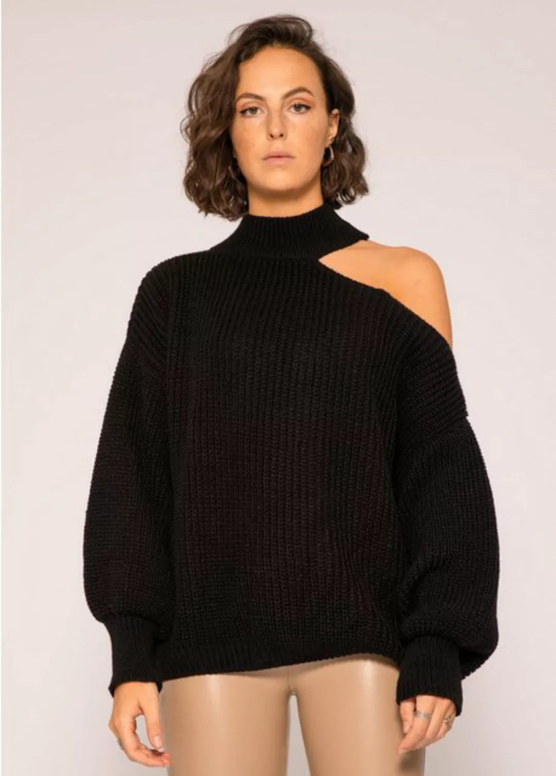 SASSYCLASSY Strickpullover Oversize Cut-Out Damen Pullover Strickpullover D günstig online kaufen