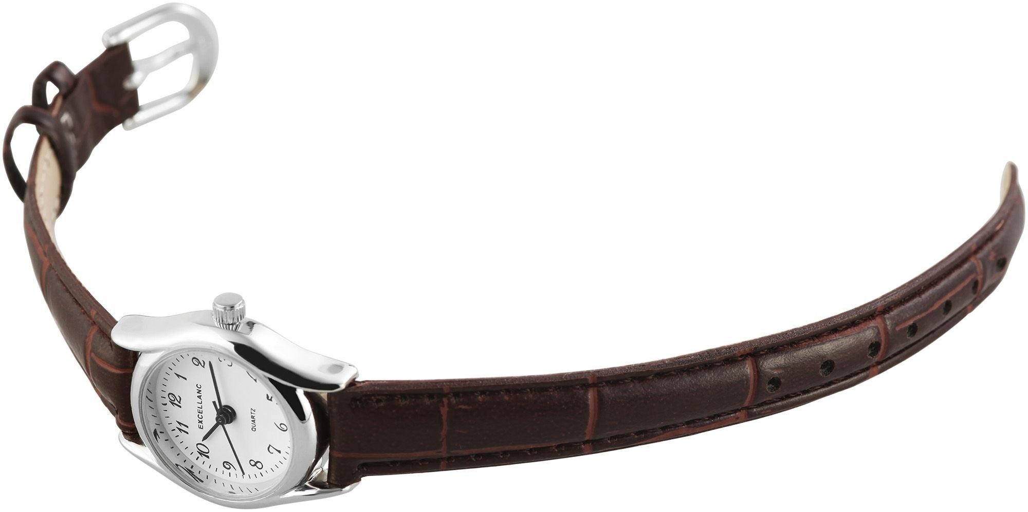 Excellanc Quarzuhr EX0084 mit Lederimitationsband, Mineralglas, günstig online kaufen