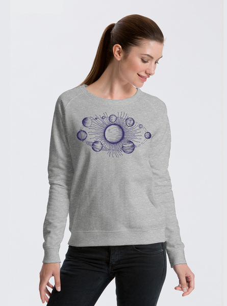 Bio Damen-sweatshirt Sonnensystem günstig online kaufen