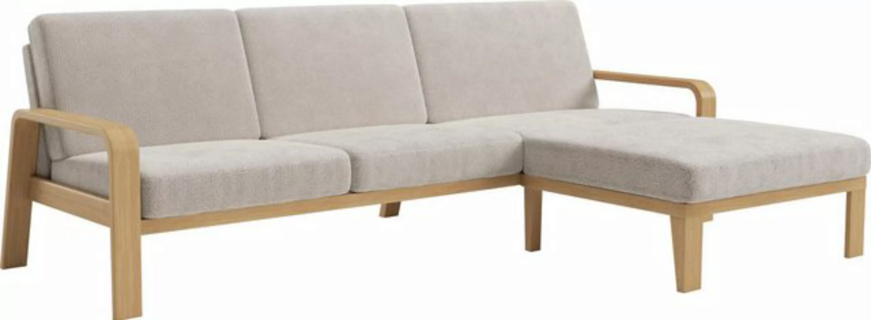 sit&more Ecksofa "Kolding L-Form", Armlehnen aus Buchenholz in natur, versc günstig online kaufen