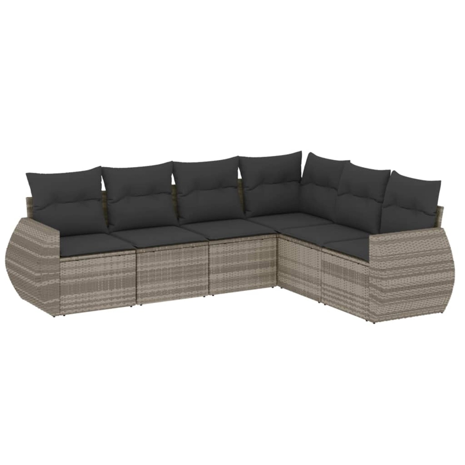 vidaXL 6-Tlg Garten-Sofagarnitur mit Kissen Hellgrau Poly Rattan 3221411 günstig online kaufen
