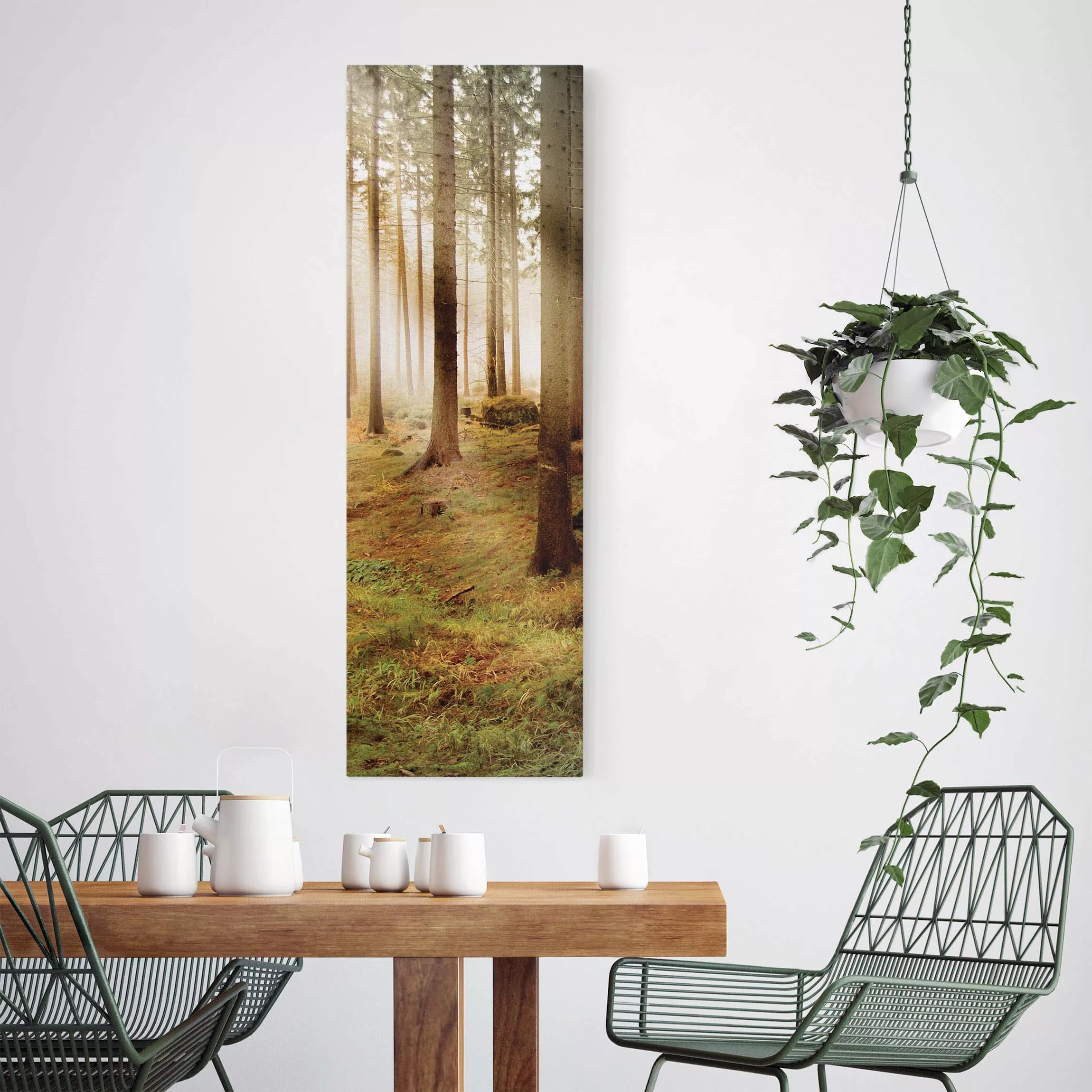 Leinwandbild - Hochformat Morning Forest günstig online kaufen