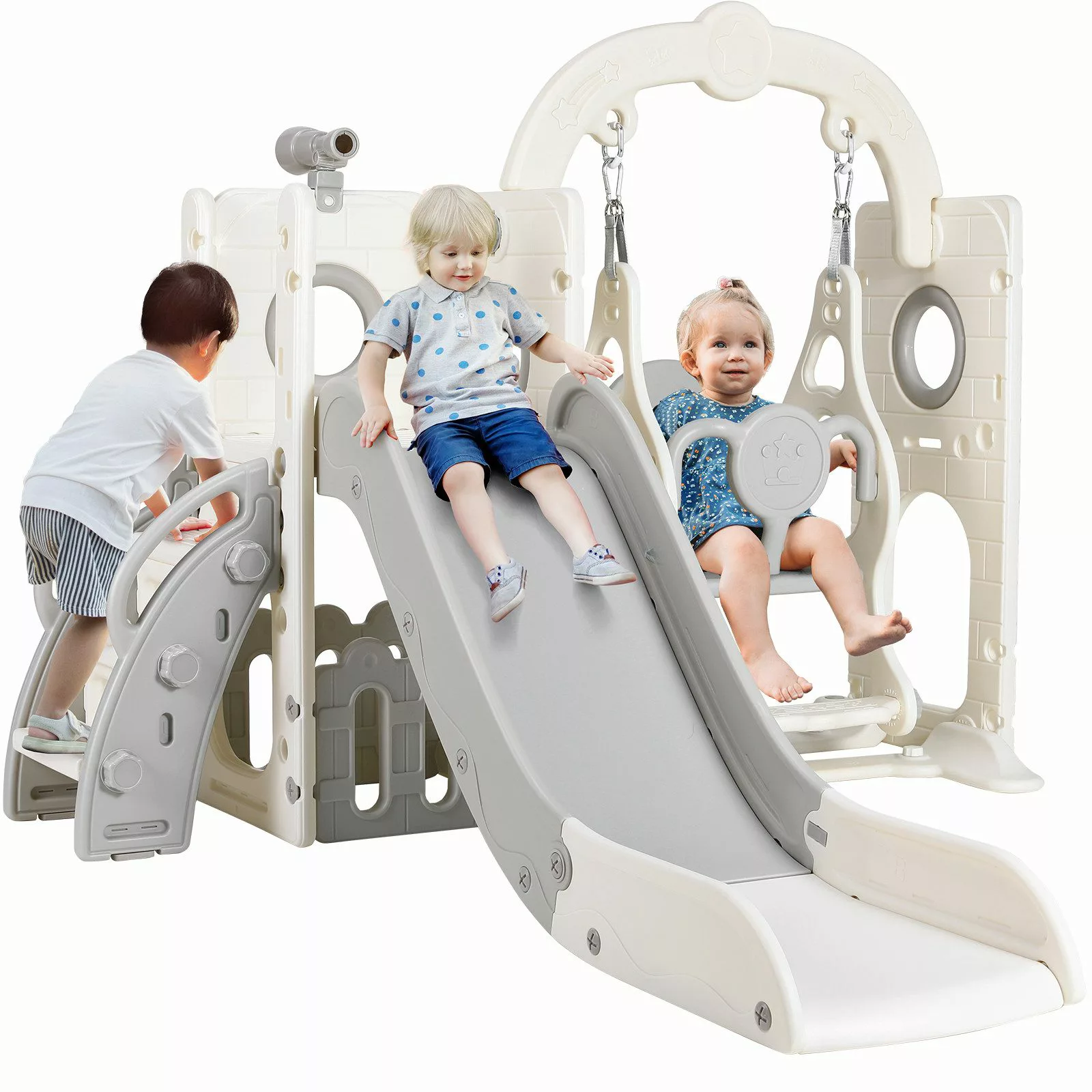 TLGREEN Rutsche 5-in-1 Kinderrutsche, Gartenrutsche Breite günstig online kaufen