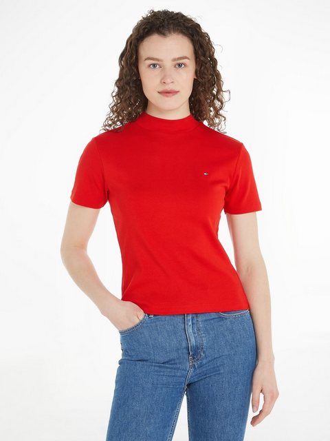 Tommy Hilfiger Stehkragenshirt NEW CODY SLIM CROP MOCK-NK mit Logostickerei günstig online kaufen