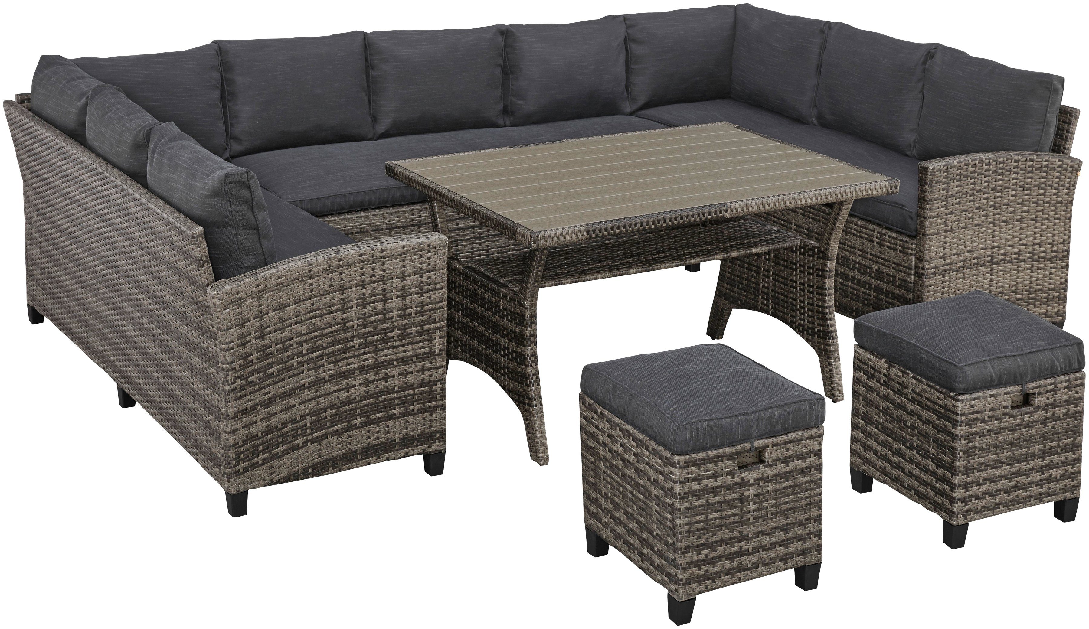 KONIFERA Gartenlounge-Set "Rotterdam", (Set, 20 tlg., 3x 3er Sofa, 2x Hocke günstig online kaufen