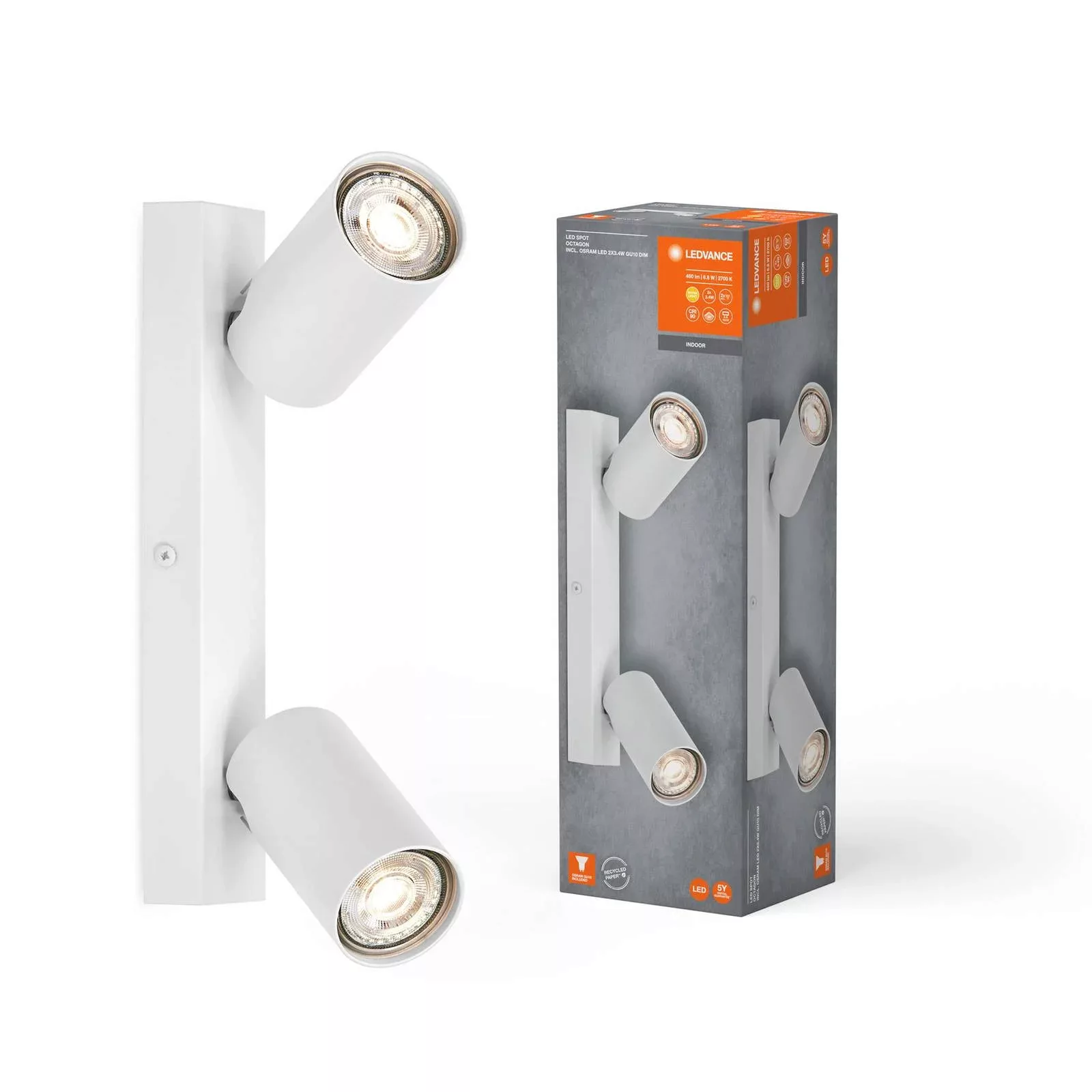 LEDVANCE LED-Strahler Octagon, dimmbar, zweiflammig, weiß günstig online kaufen