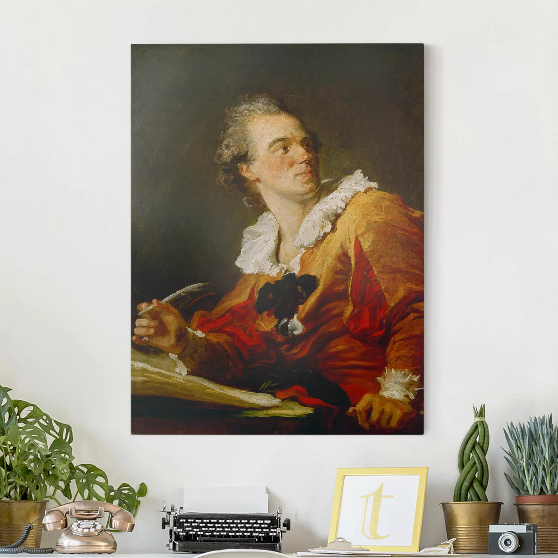 Leinwandbild Kunstdruck - Hochformat Jean Honoré Fragonard - Die Inspiratio günstig online kaufen