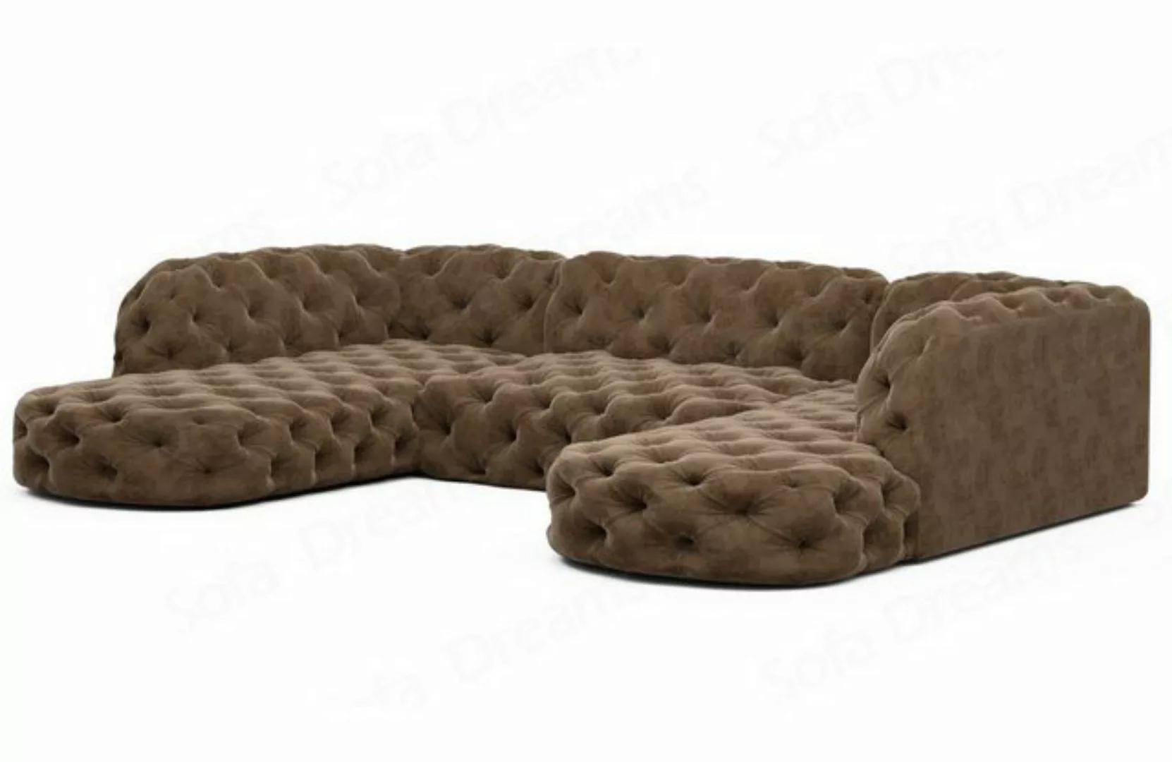 Sofa Dreams Wohnlandschaft Samtstoff Sofa Designer Couch Lanzarote U Lounge günstig online kaufen