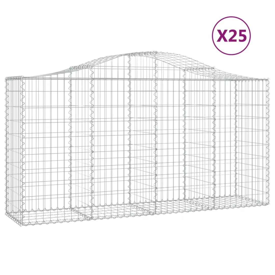 Vidaxl Gabionen Mit Hochbogen 25 Stk 200x50x100/120cm Verzinktes Eisen günstig online kaufen