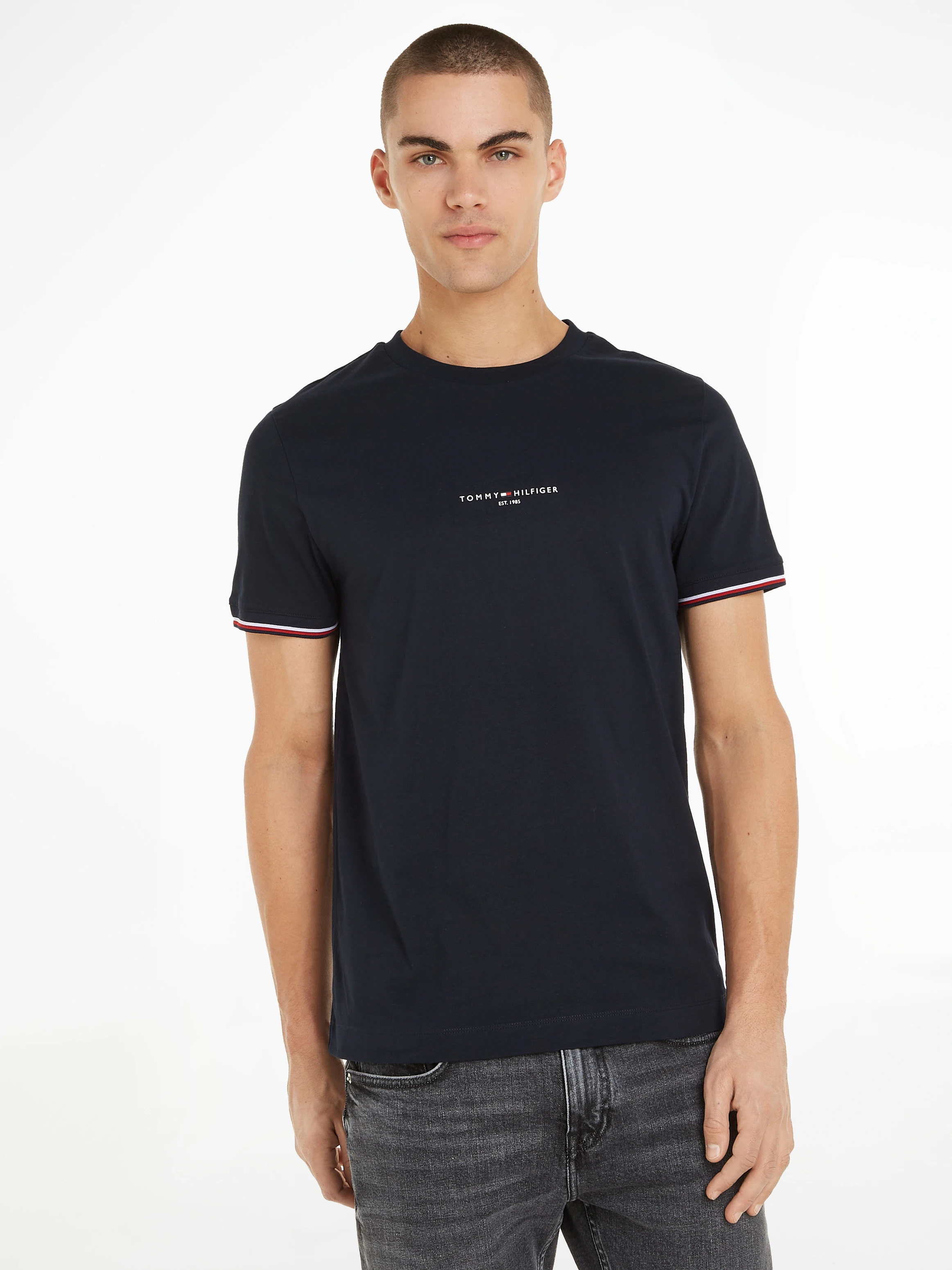 Tommy Hilfiger T-Shirt TOMMY LOGO TIPPED TEE günstig online kaufen