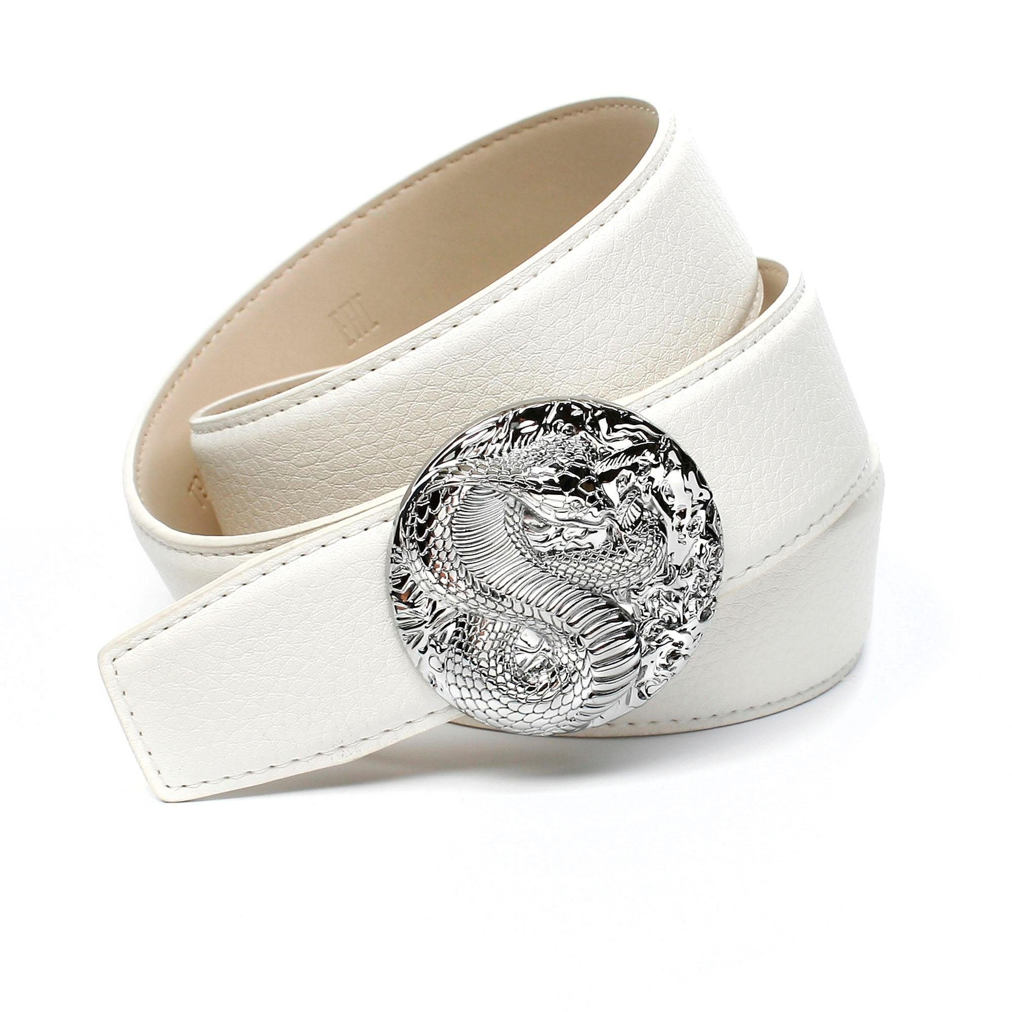 Anthoni Crown Ledergürtel, in weiß mit Schließe "Kobra" günstig online kaufen