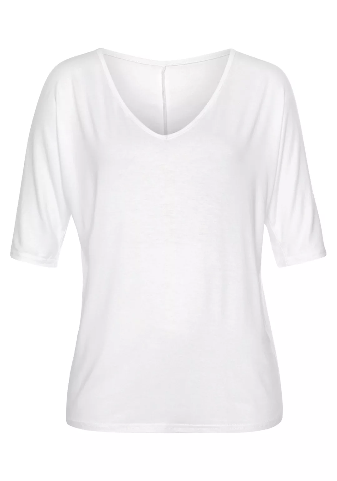 Vivance T-Shirt mit Cut-outs am Ärmel, Kurzarmshirt mit V-Ausschnitt, casua günstig online kaufen