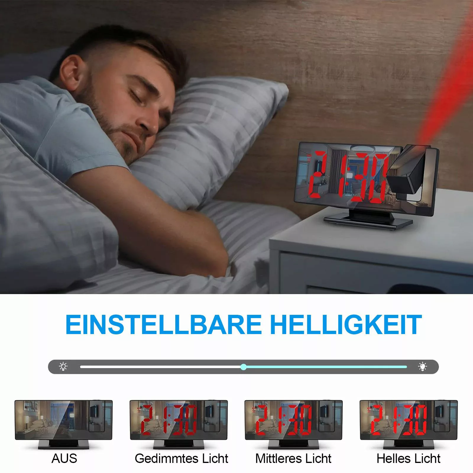 MODFU Projektionswecker Digital Wecker Uhr Digitalwecker günstig online kaufen