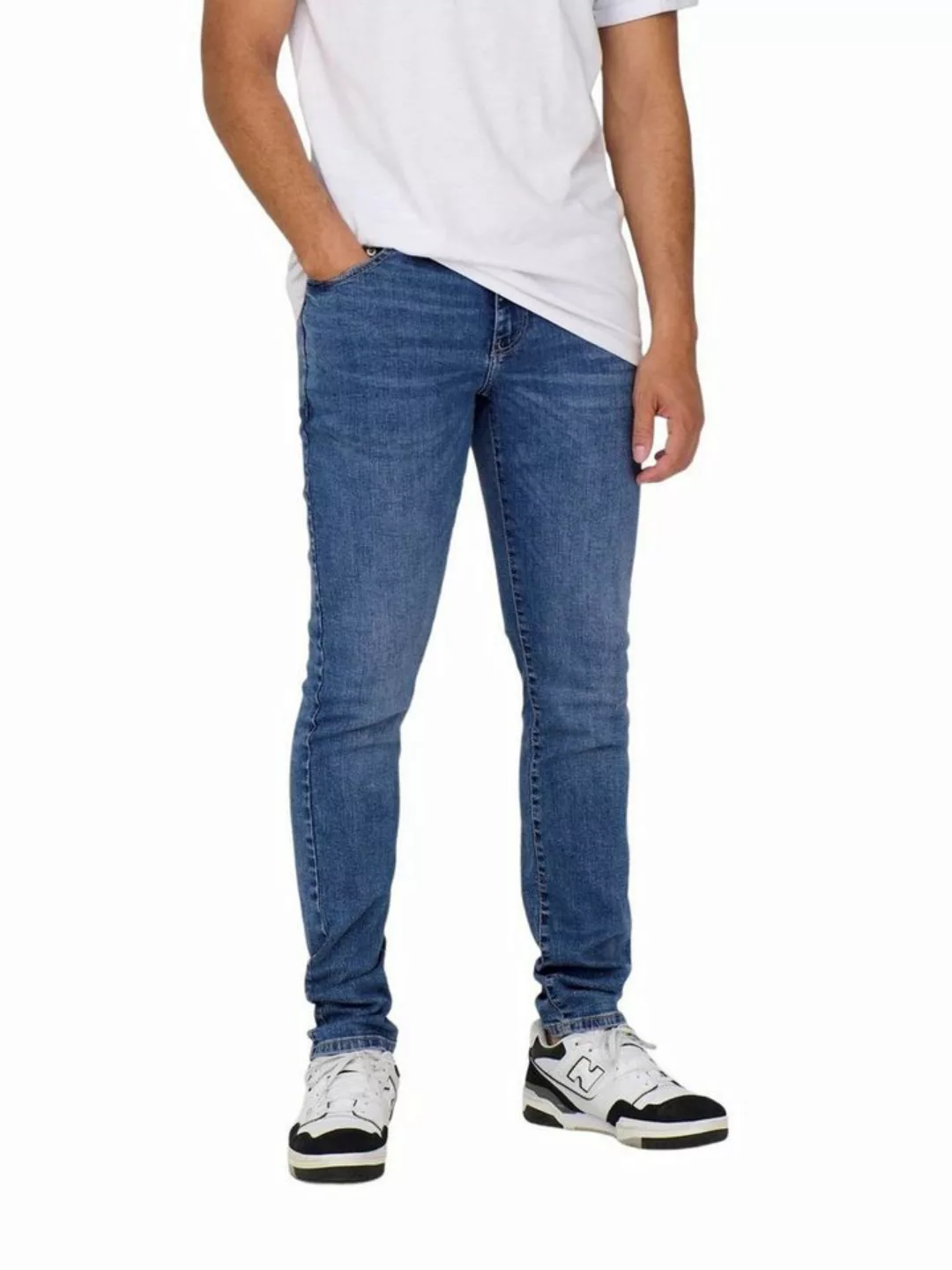 Only & Sons Herren Jeans ONSLOOM SLIM 6756 - Slim Fit - Blau - Medium Blue günstig online kaufen