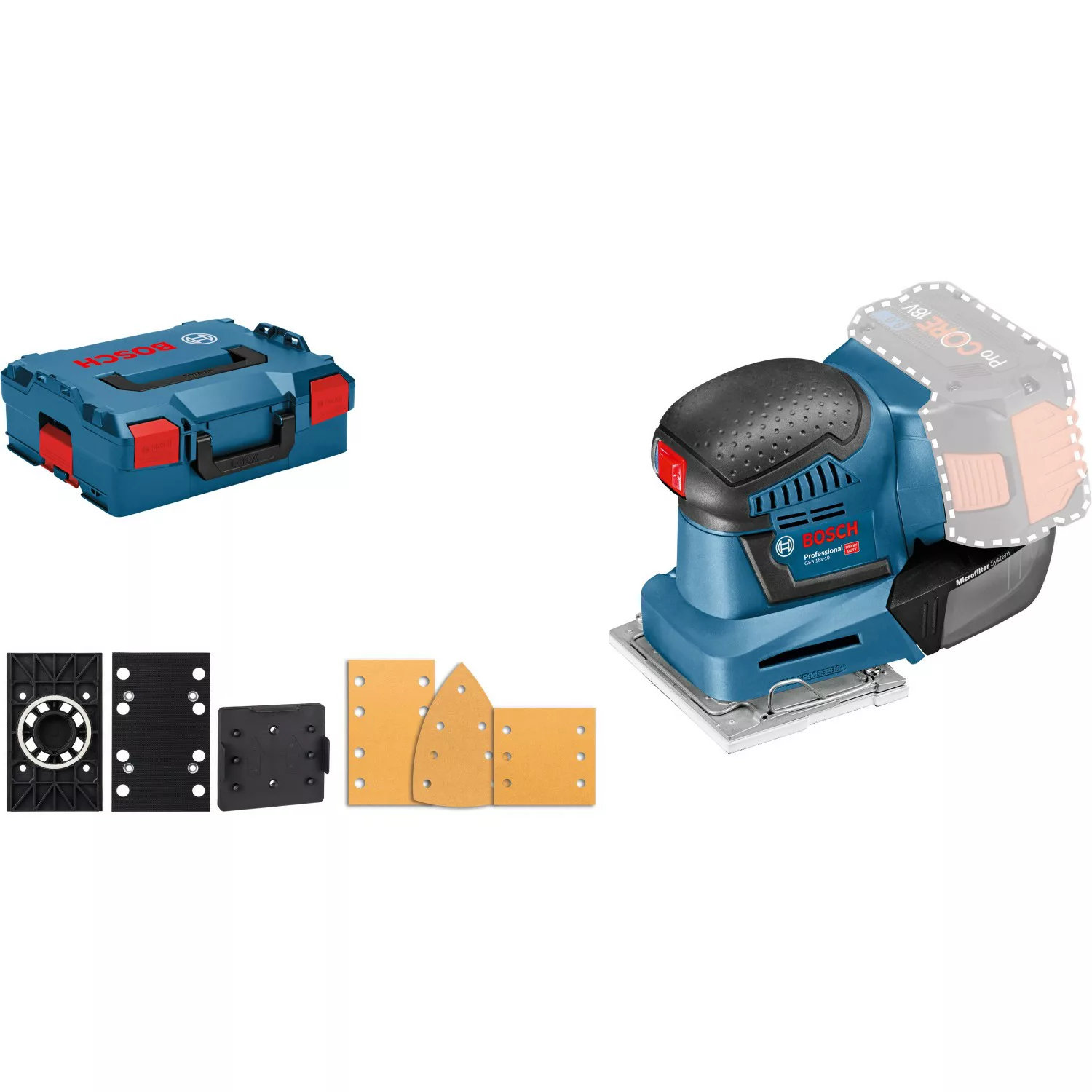 Bosch Professional Akku-Schwingschleifer GSS 18 V - 10 L-Boxx Solo günstig online kaufen