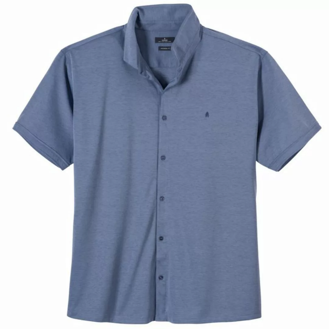 RAGMAN Poloshirt Ragman Softknit Poloshirt durchgeknöpft rauchblau XXL günstig online kaufen