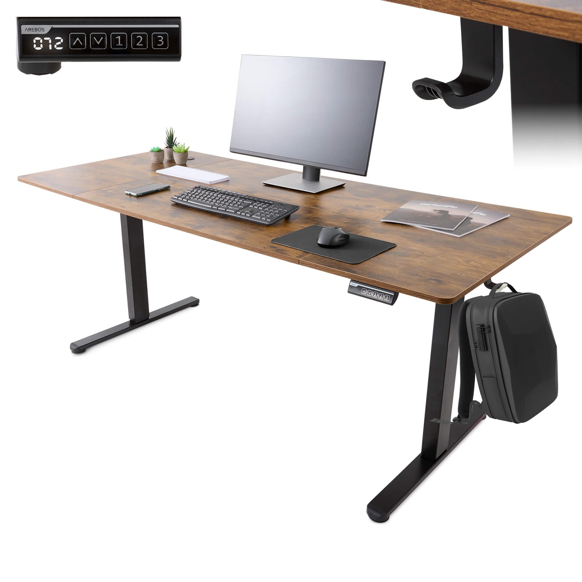 Arebos Schreibtisch Computer-Bürotisch 180 x 80 günstig online kaufen