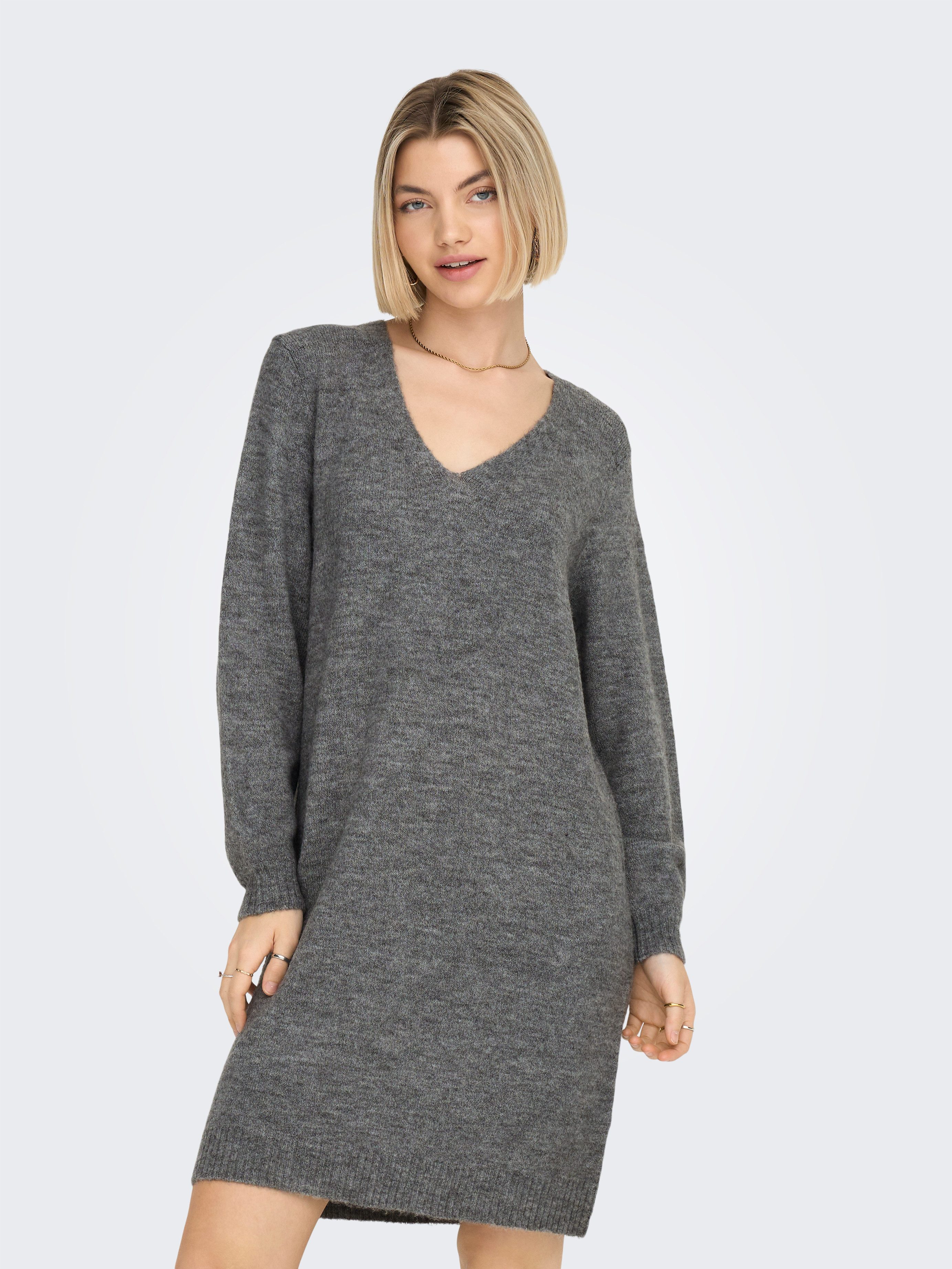 JDY Strickkleid JDYELANORA L/S V-NECK DRESS günstig online kaufen