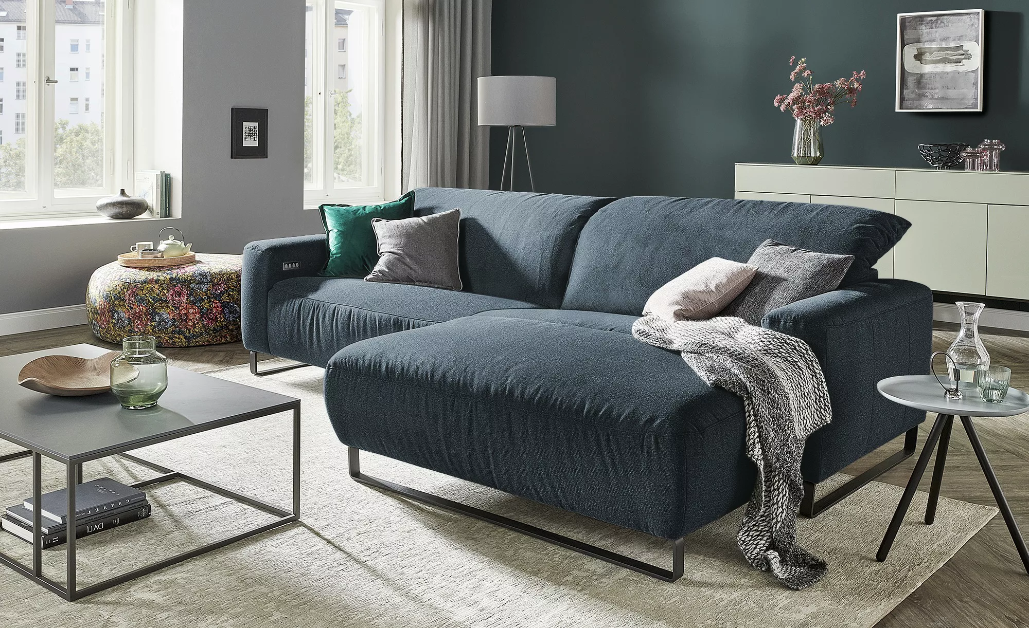 Max Schelling Ecksofa  Progress ¦ blau ¦ Maße (cm): B: 284 H: 105 T: 180.0 günstig online kaufen