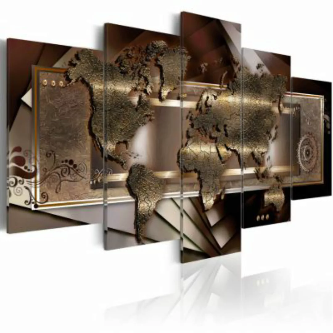 artgeist Wandbild Chestnut map braun/gold Gr. 200 x 100 günstig online kaufen