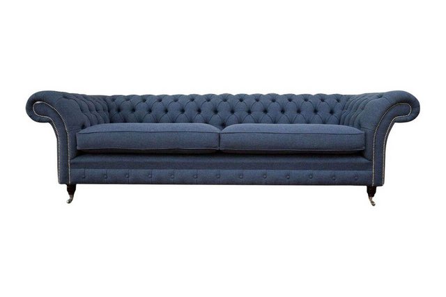 Xlmoebel Sofa Design Sessel 4 Plätzen Couch Stoff Polster Blau Chesterfield günstig online kaufen