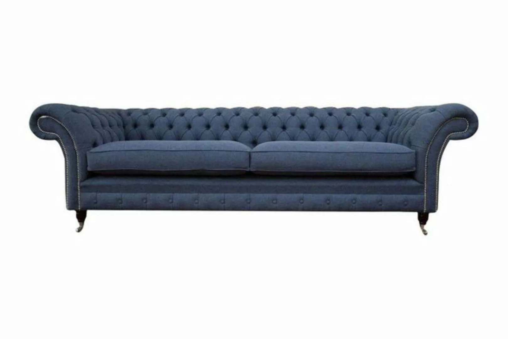 Xlmoebel Sofa Design Sessel 4 Plätzen Couch Stoff Polster Blau Chesterfield günstig online kaufen