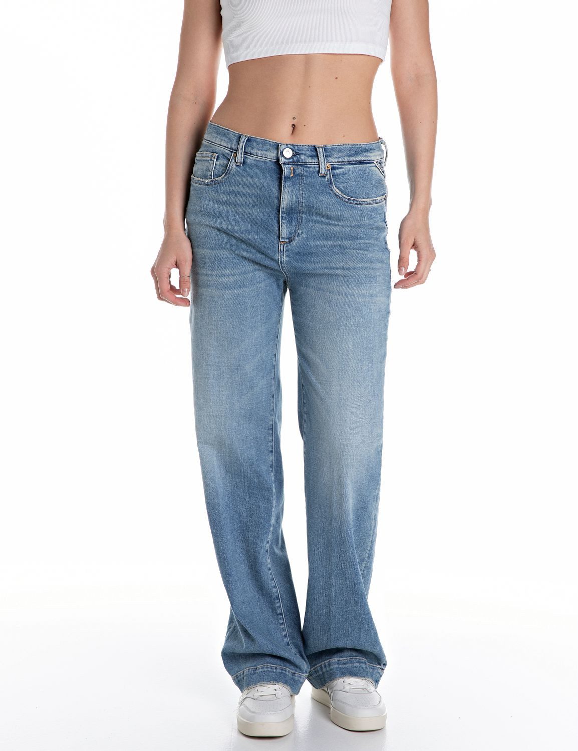 Replay Straight-Jeans MELJA mit weitem Bein günstig online kaufen