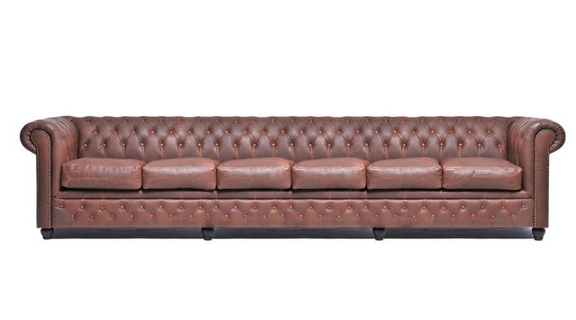 Xlmoebel Chesterfield-Sofa XXL Großes Sofa Club Lounge in Braun Möbel 6-Sit günstig online kaufen