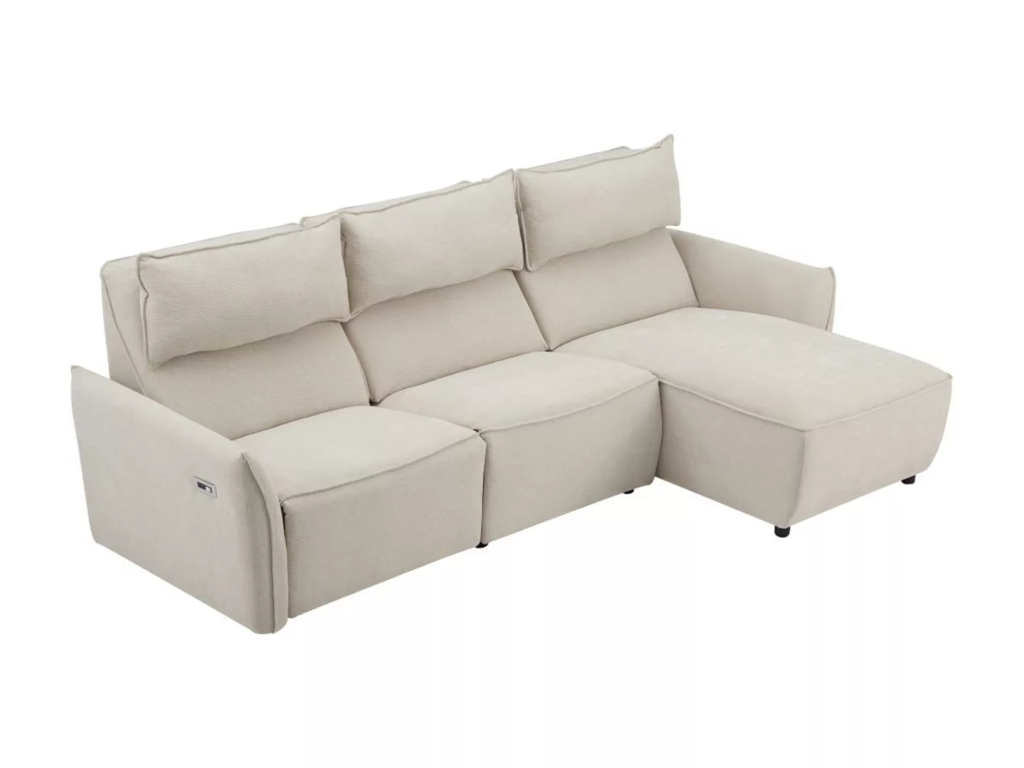 Eckrelaxsofa elektrisch - Ecke rechts - Strukturstoff - Beige - LOANO günstig online kaufen