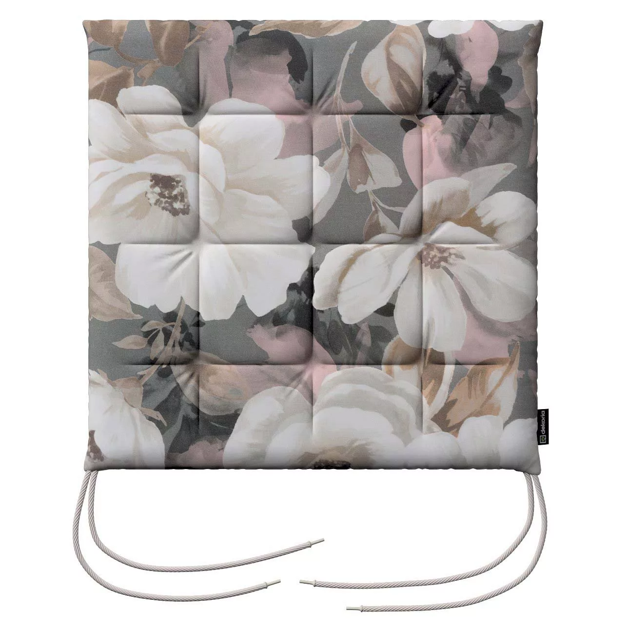 Stuhlkissen Ulrich mit Bindeschnur, grau-rosa, 40 x 40 x 3,5 cm, Gardenia ( günstig online kaufen