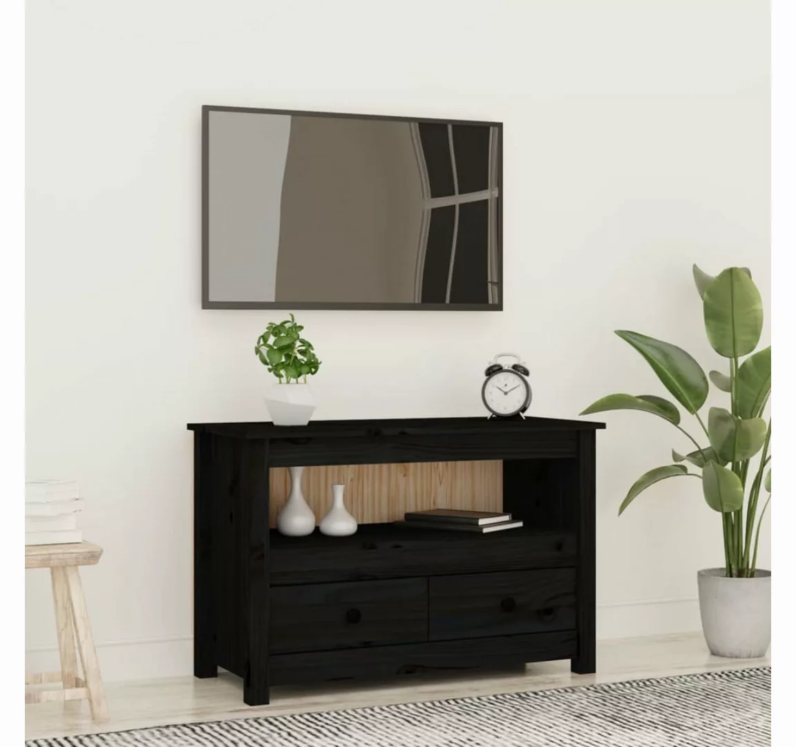 vidaXL TV-Schrank TV-Schrank Schwarz79x35x52 cm Massivholz Kiefer günstig online kaufen