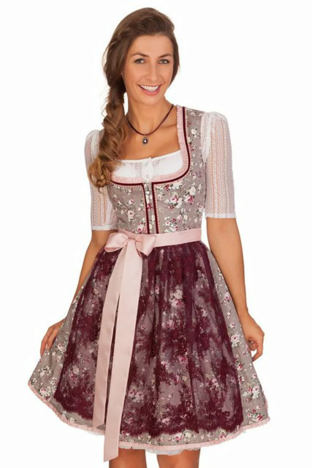 Alpenfee Tracht Dirndl Mini Dirndl 2tlg. - FLORI - grau günstig online kaufen