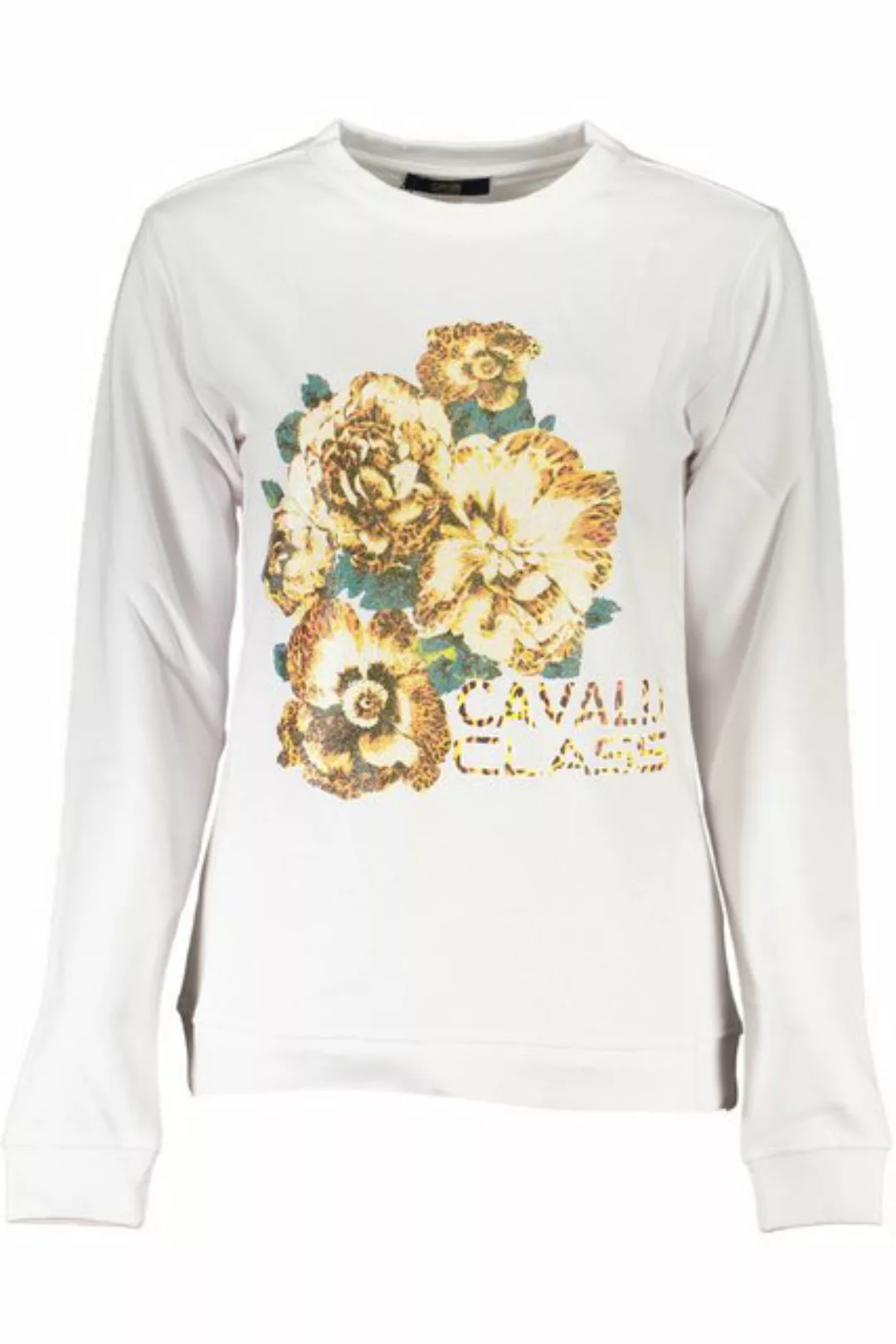 Cavalli Class Sweatshirt Weißes Damen Sweatshirt ohne Reißverschluss - günstig online kaufen