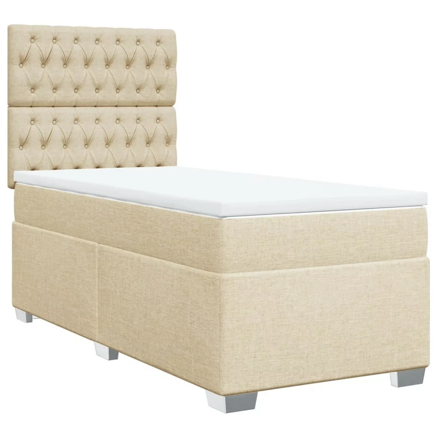 vidaXL Boxspringbett mit Matratze Creme 90x200 cm Stoff2101633 günstig online kaufen