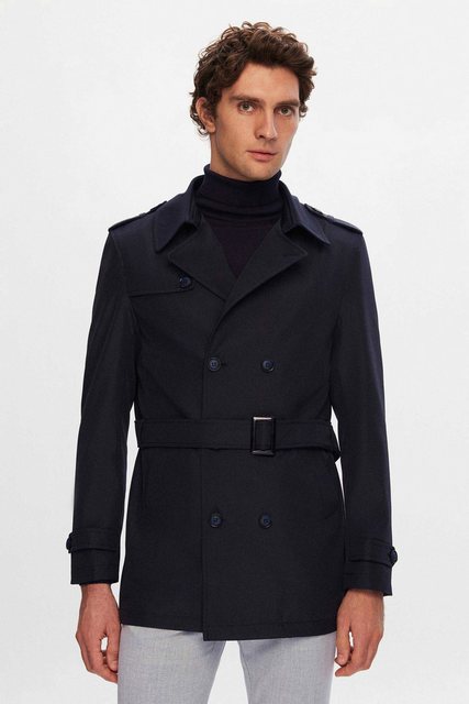 D'S DAMAT Caban Ds Damat Regular Fit Epaulette Belted Top Coat/Trenchcoat günstig online kaufen