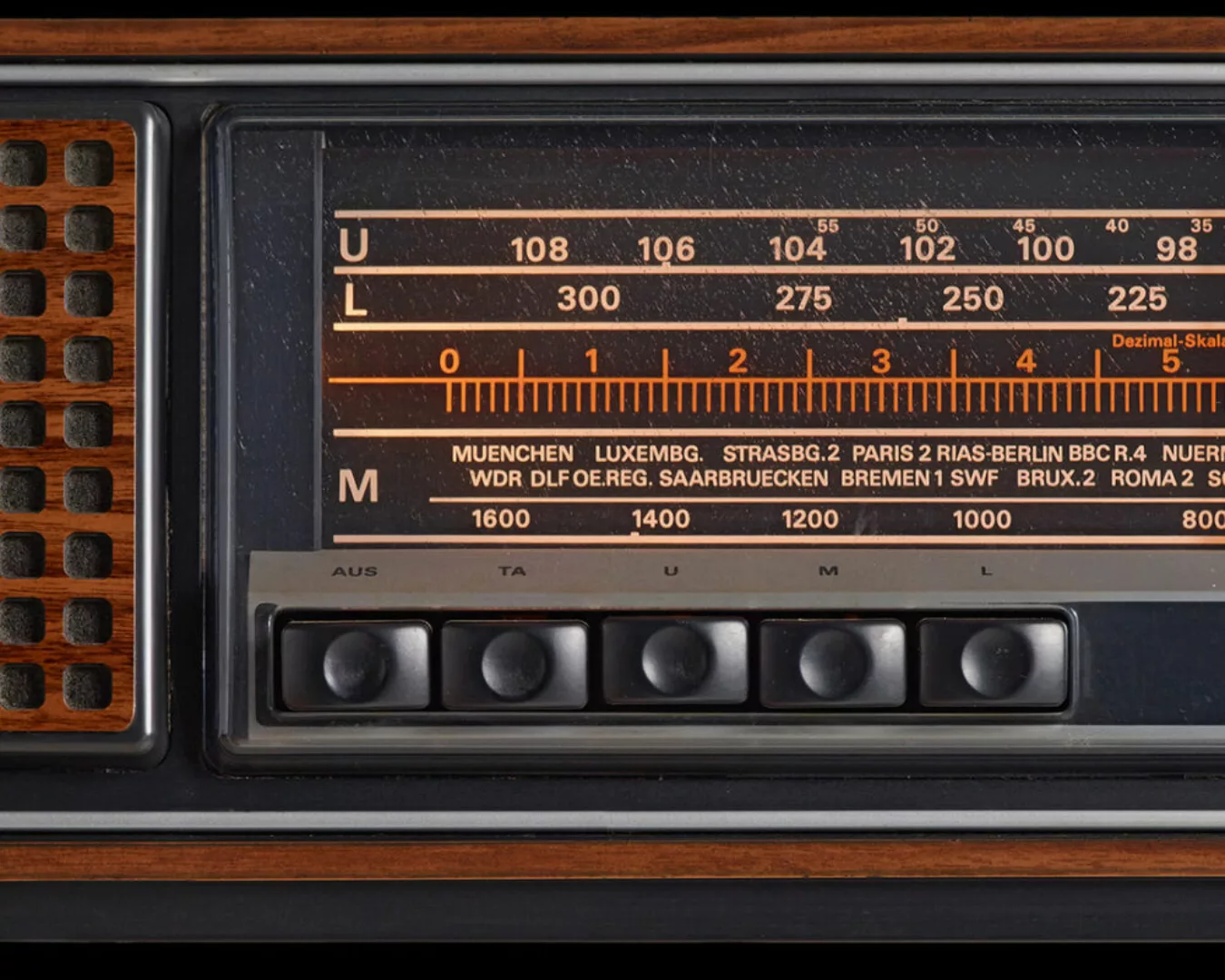 Fototapete "altes Radio" 8,00x2,50 m / Strukturvlies Klassik günstig online kaufen