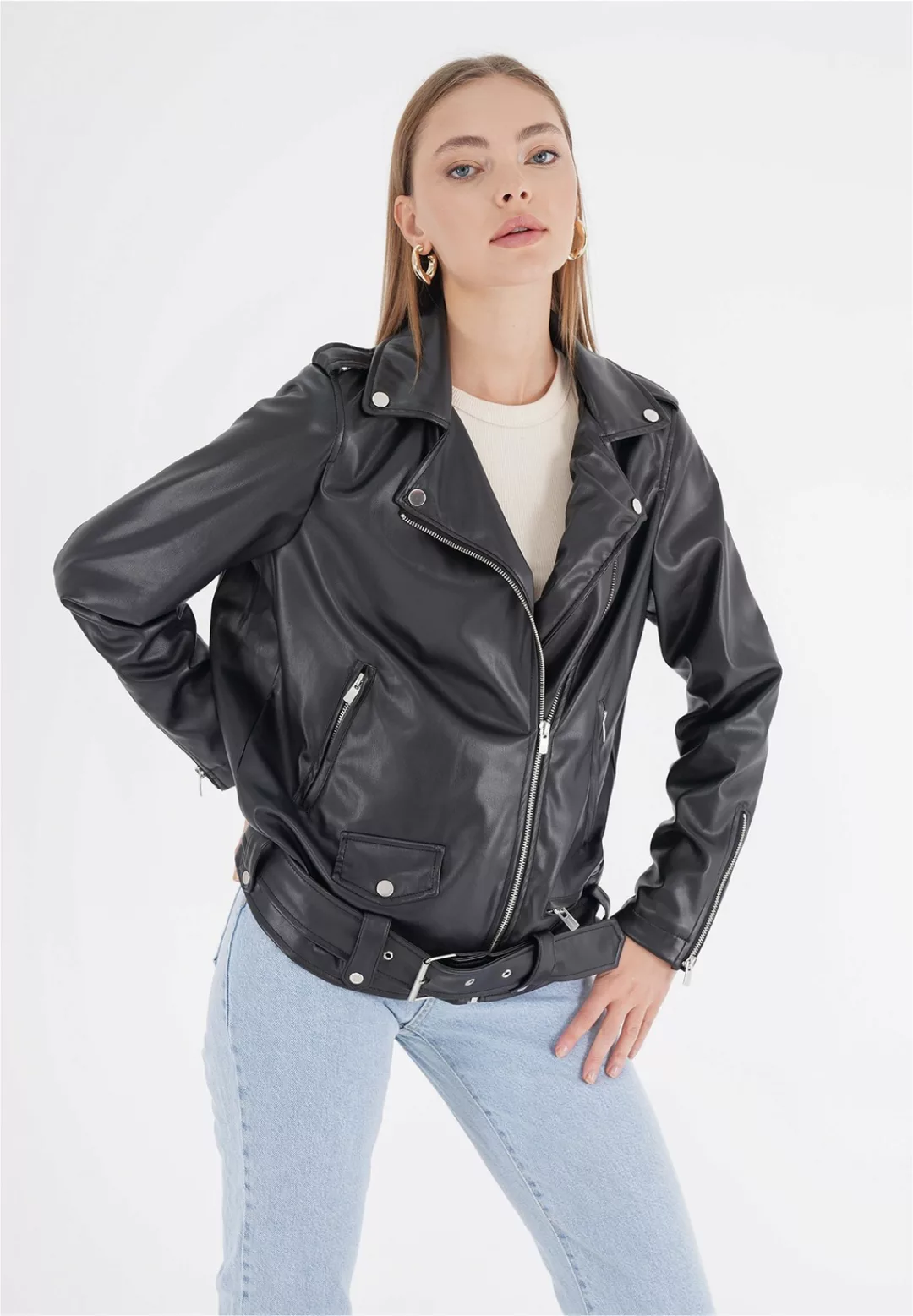 freshlions Lederimitatjacke "Nela", (1 St.), in angesagter Kunstleder-Optik günstig online kaufen