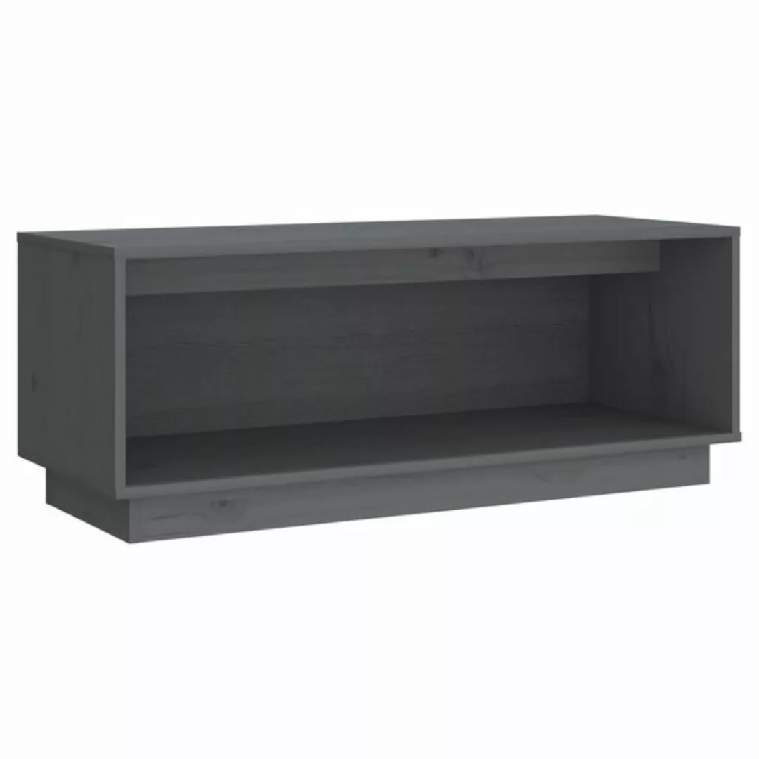 furnicato TV-Schrank Grau 90x35x35 cm Massivholz Kiefer günstig online kaufen