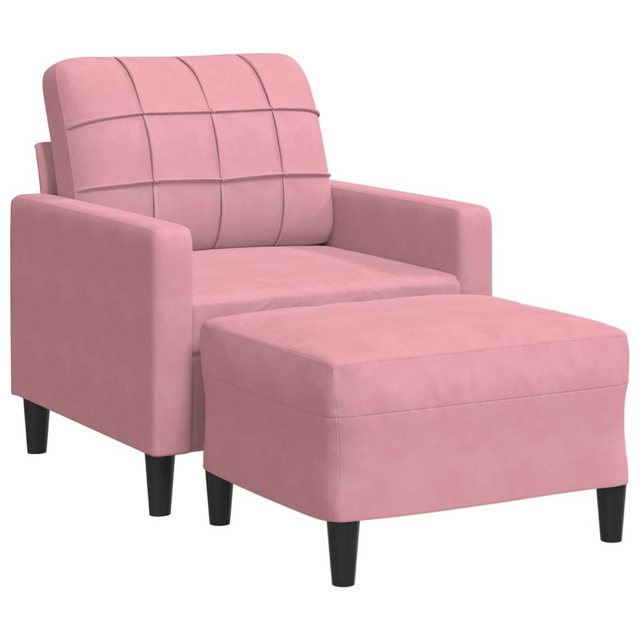 vidaXL Sofa Sessel mit Hocker Rosa 60 cm Samt günstig online kaufen