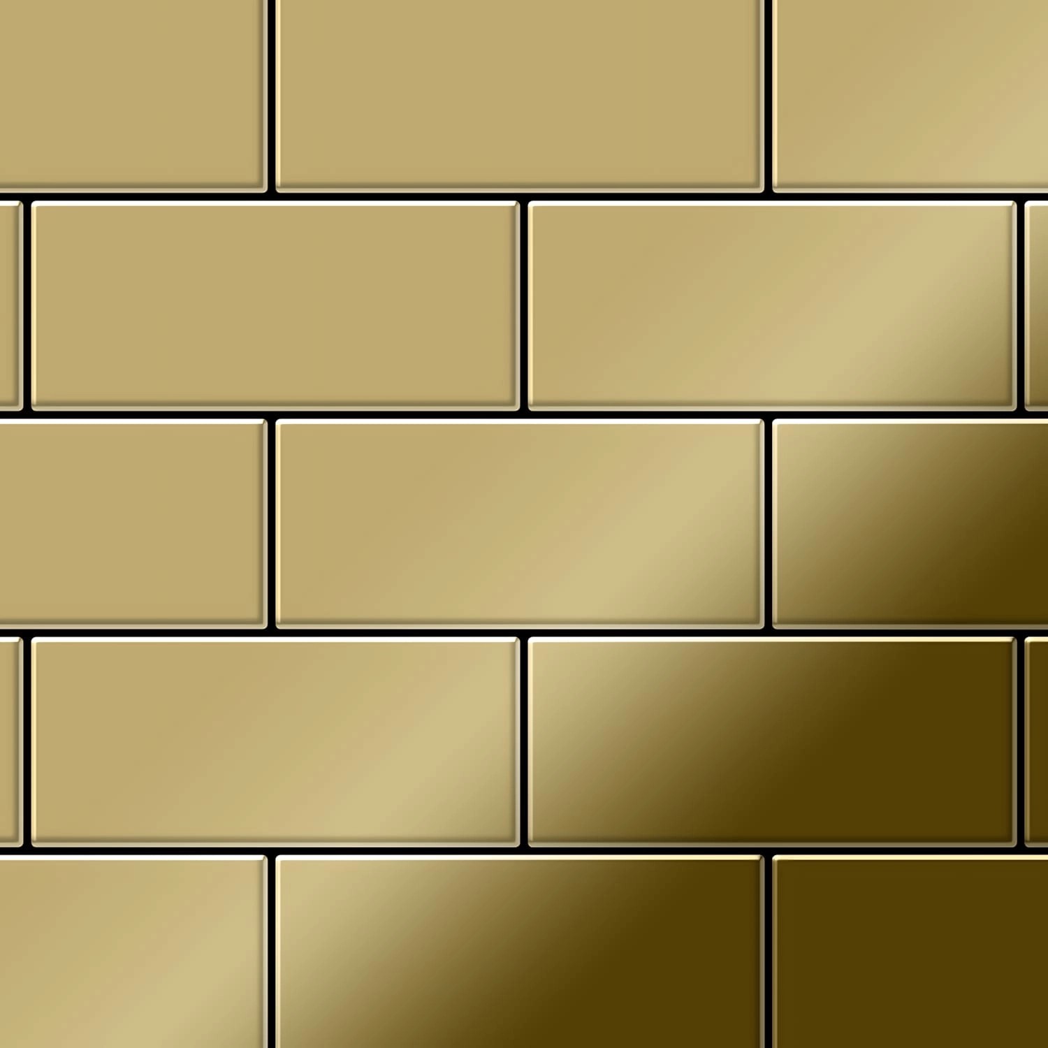 ALLOY Mosaik Fliese Massiv Metall Titan Hochglänzend Gold 1,6mm Stark Subwa günstig online kaufen